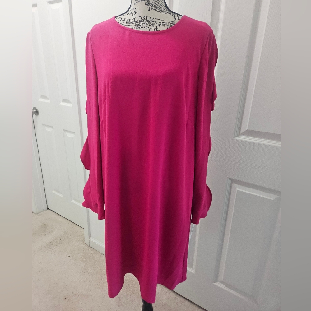 Maggy London Fuchsia Long Sleeve Dress Size 12